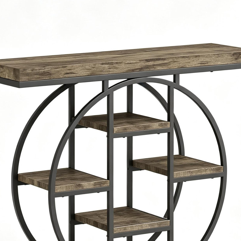 Console élégante avec étagères à plusieurs niveaux, table d'appoint moderne, table d'entrée polyvalente