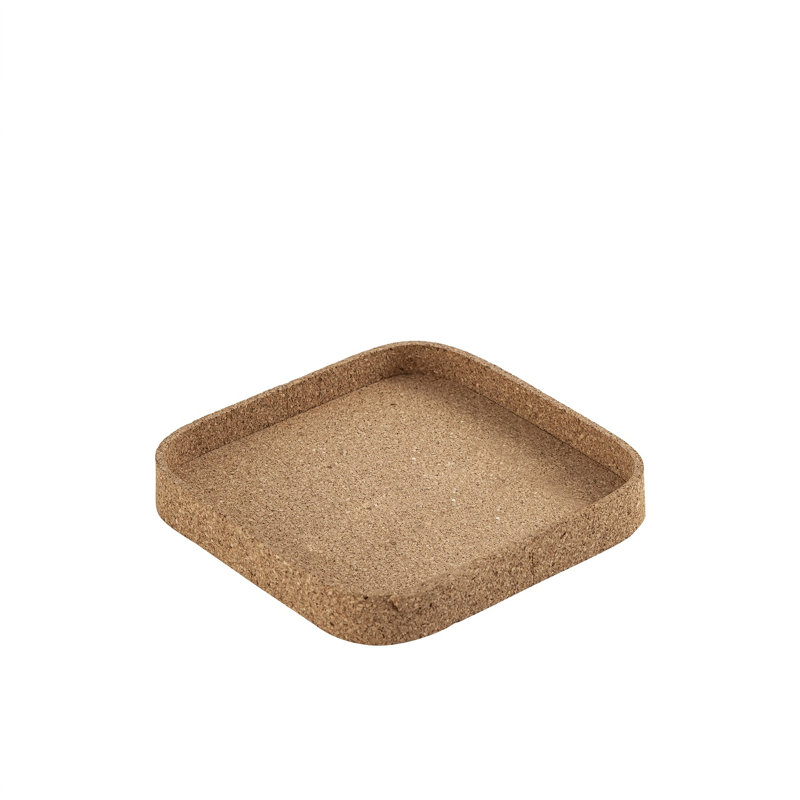 Petit plateau carré en liège, L 9 po x P 9 po x H 1,25 po