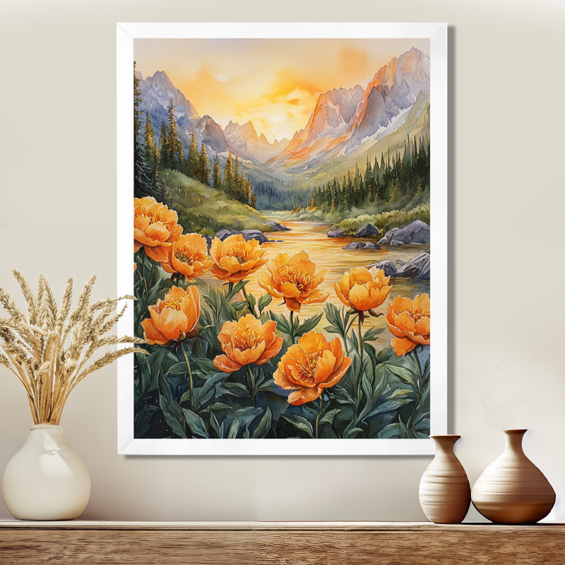 Gils - impressions murales florales, H 44 po x l 34 po, Reproduction encadrée d'une seule photo, Blanc