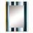 Kennardi Blue And White Classic Pinstripe Pattern - striped  Large Mirror, Modern Unique Wall Mirror Decor, Printed Metal Art-1603841551
