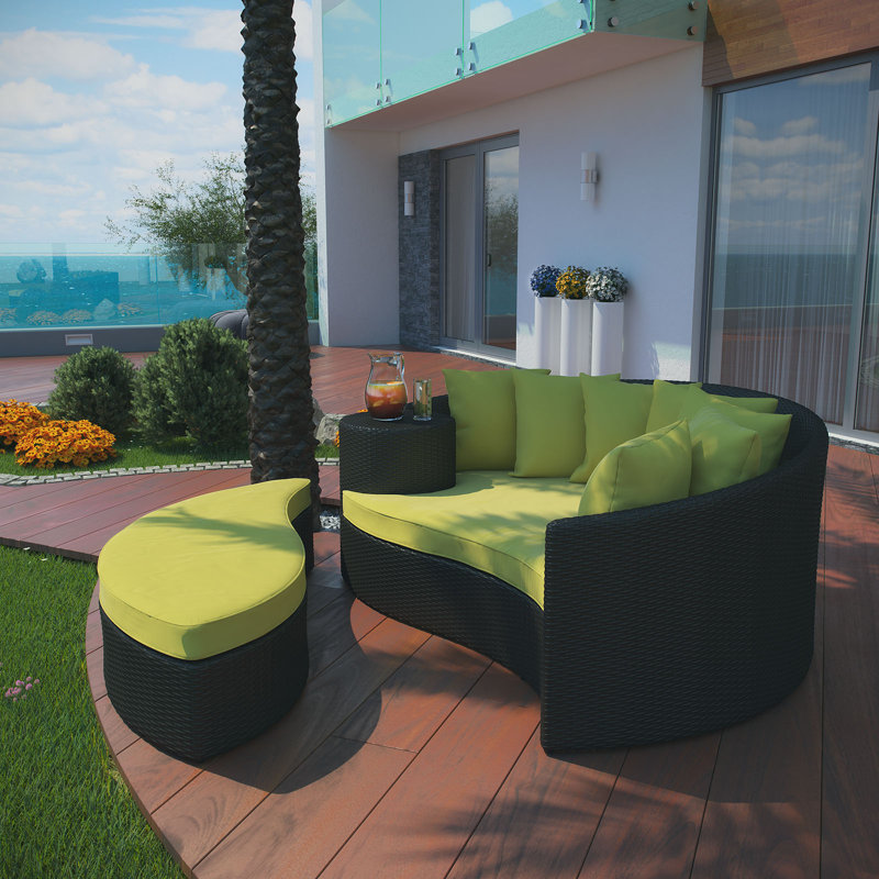 Modway Taiji Outdoor Patio Daybed, Espresso, Peridot
