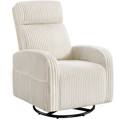 Corduroy Swivel Nursery Gliding Rocker Chair
