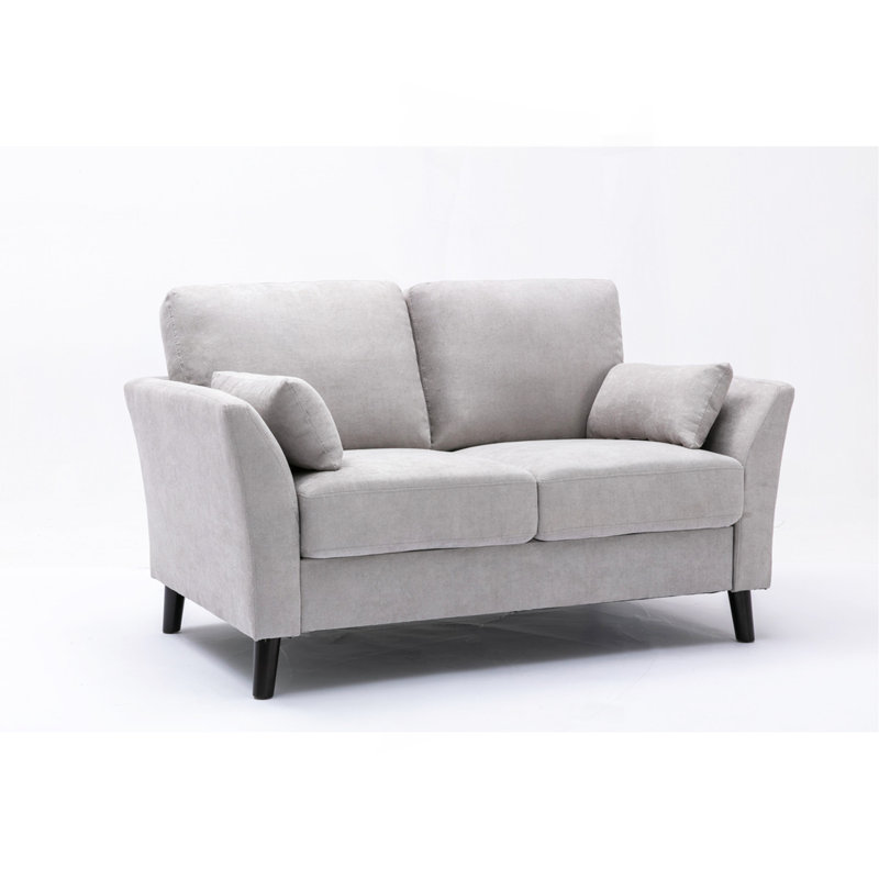 Causeuse tissée 57 po gris clair