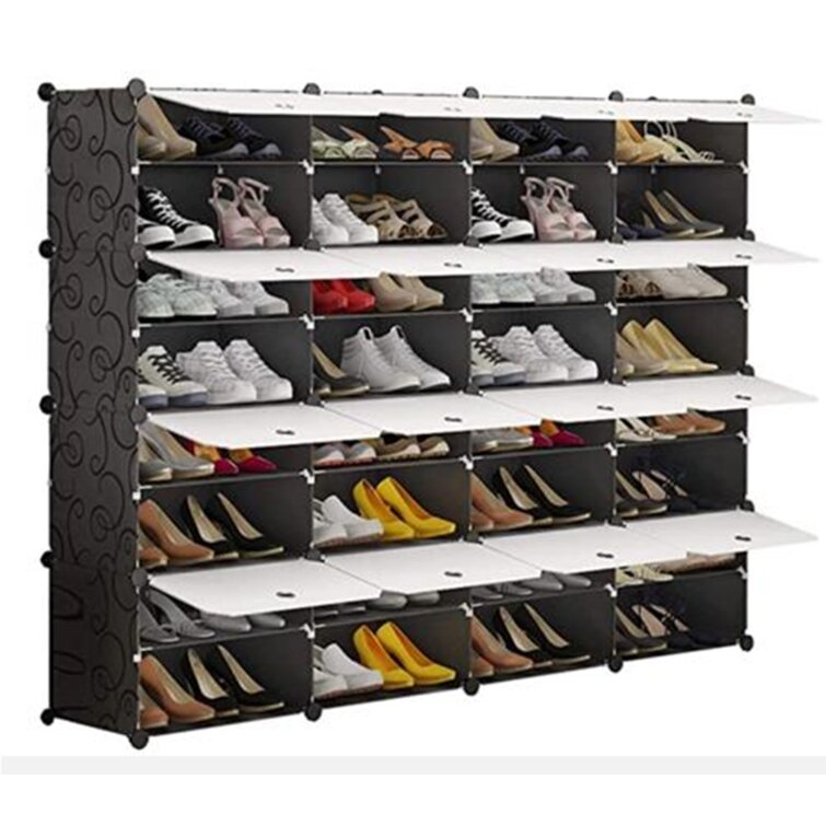 Dropship 8-Tier Portable 64 Pair Shoe Rack Organizer 32 Grids