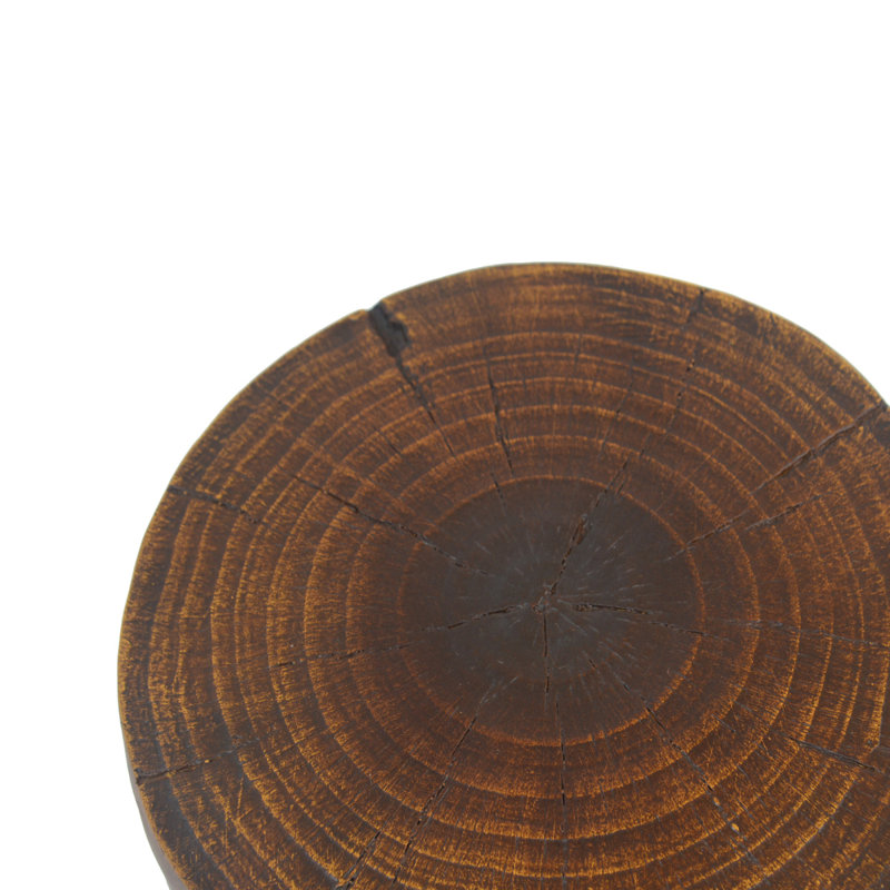 Eulla MGO Hollow Side Table，Wood-like texture, Brown, 26.57'' H x 14.96'' W x 14.96'' D