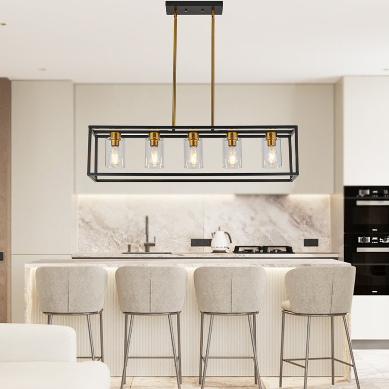 Allyn 5 - Light Pendant, Brushed Brass/Black, 5