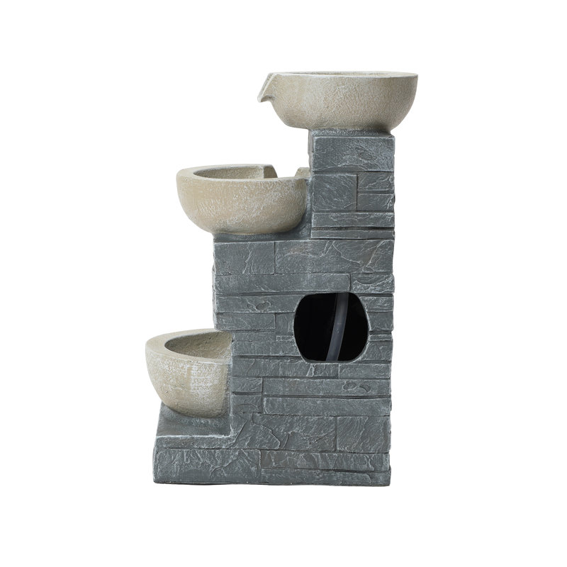 Weather Resistant Cascade Fountain with Light