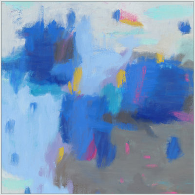 «Summer At The Coast», peinture sur toile à cadre flottant