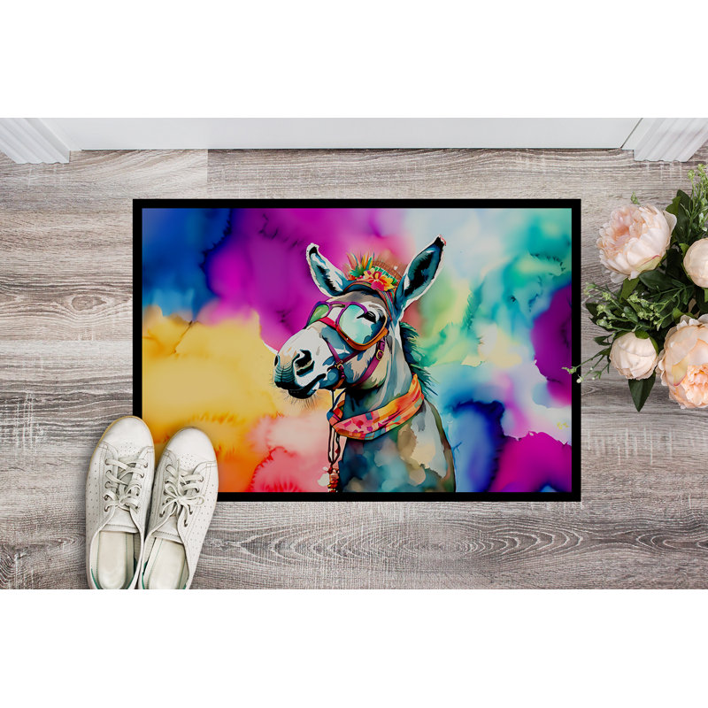 Tapis d'intérieur et extérieur antidérapant Thailen Donkey, L 18 po x L 27 po
