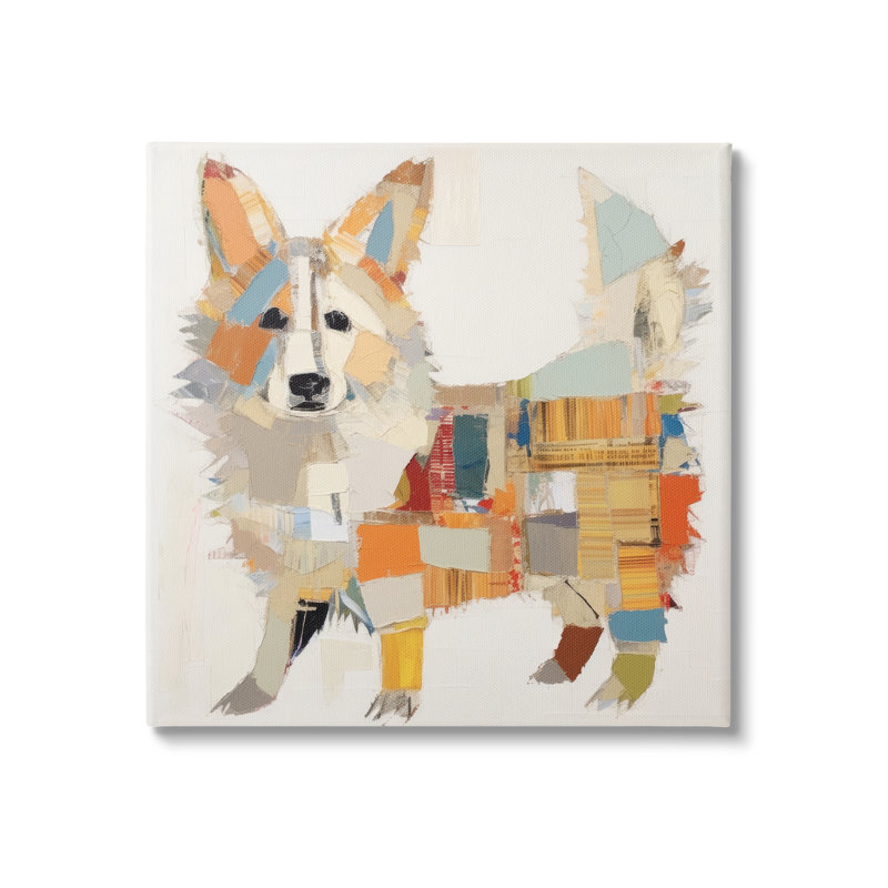 «Mute Dog Collage On Canvas» par Irena Orlov, reproduction, H 30 po x l 30 po x P 1,5 po