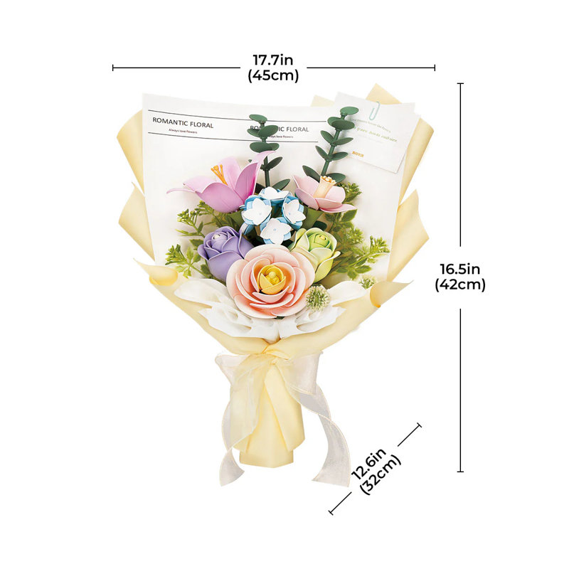 Spring Time Bouquet DIY 3D Wooden Puzzle Kit Build Your Own Floral Decor