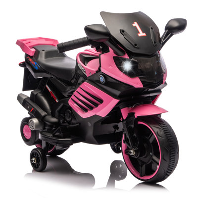 Moto électrique 6V pour enfants avec lumières DEL, avant / arrière, roues d'entraînement, musique intérieure / extérieure