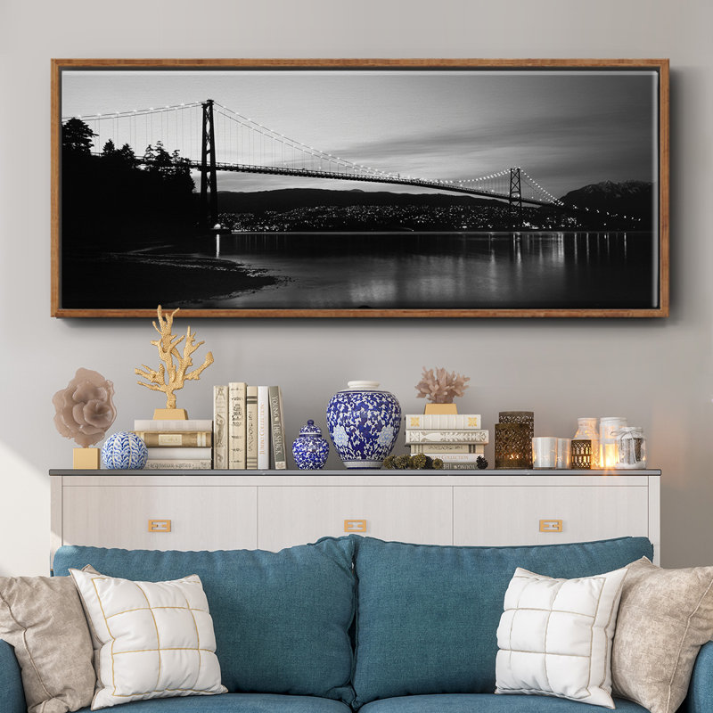 Lions Gate Inlet- Framed Canvas, 20" H x 50" W