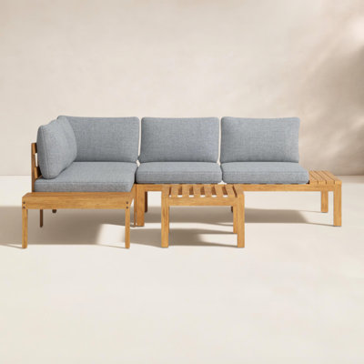Tempo 4-Person Eucalyptus Patio Seating Group