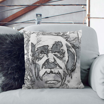Albert Einstein Graffiti Abstract Square Throw Cushion