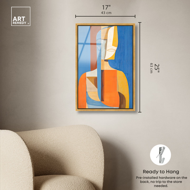 «Profile in P pièces I», impression murale encadrée par Art Remedy, cadre doré, 16 x 24, 25"H x 17"W, Gold Frame