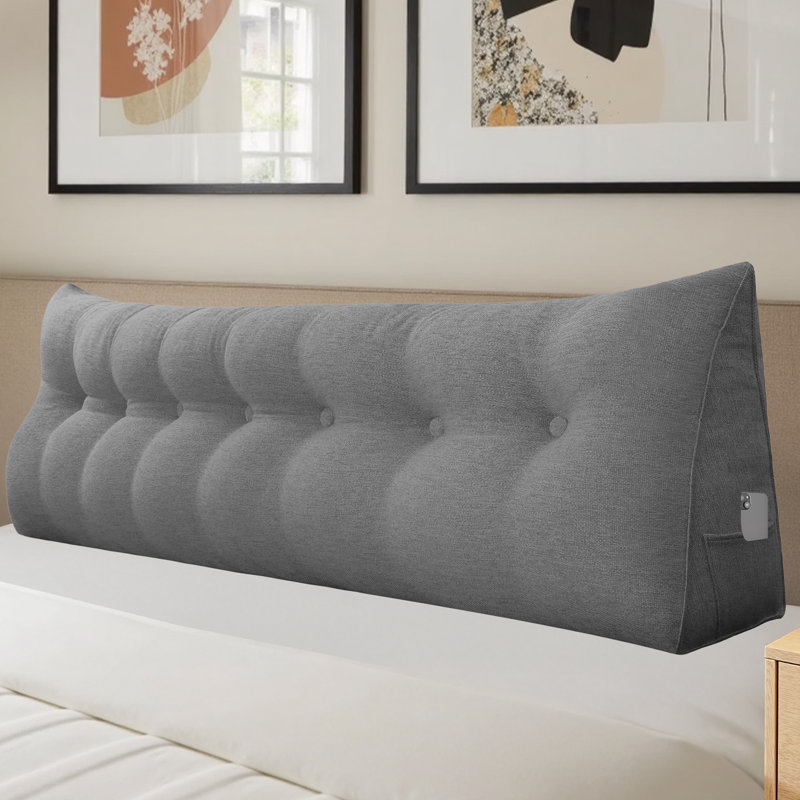 180cm Curved Headboard Pillow, 50cm H x 200cm W, Ivory