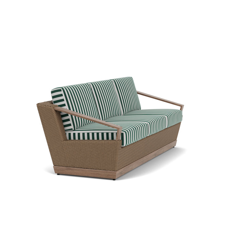 Charisma Outdoor 3 - Seat Patio Sofa, Safari green/white stripe