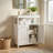 Freestanding Bathroom Cabinet, Floor Storage Cabinet, Bathroom Storage Cabinet White With Removable Shelf Shutter Doors