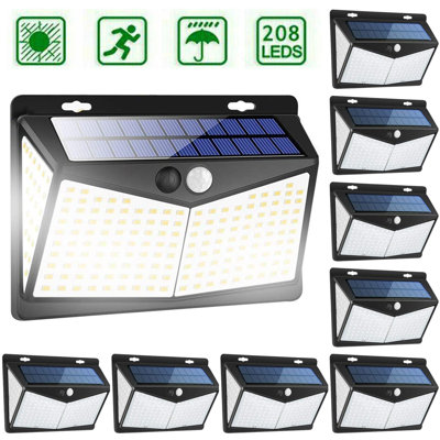 1 - Head LED Solar Powered Dusk to Dawn Outdoor Security Flood Light with Motion Sensor and Timer