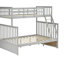 Lit superposé simple au-dessus de double en bois gris, équipé et doté de caractéristiques, construction en pin robuste, peut être divisé en deux pour plus de commodité, pas de sommier nécessaire, rampe supérieure - protection de la longueur, bas
