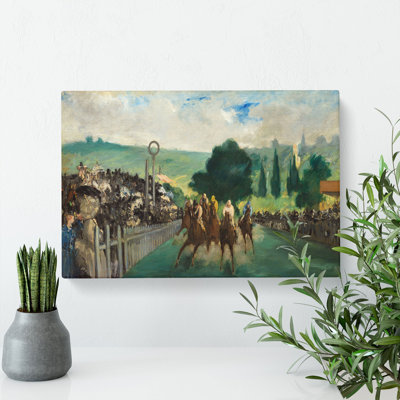 The Races At Longchamp by Edouard Manet - Wrapped Canvas Painting