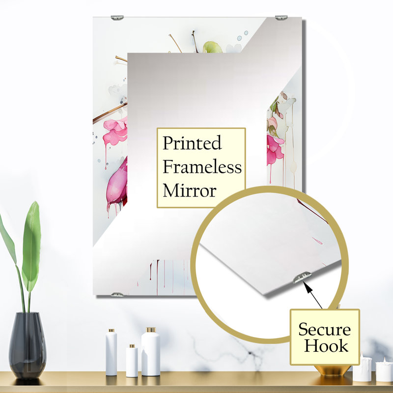 Sabela - Miroir mural fuchsia MIR134156, 32 po x 24 po