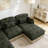 Comfy Chenille Leopard Printing Sofa,Delicate Tassel Edge,Movable Ottomans,Modern Fashion Style-1286388804