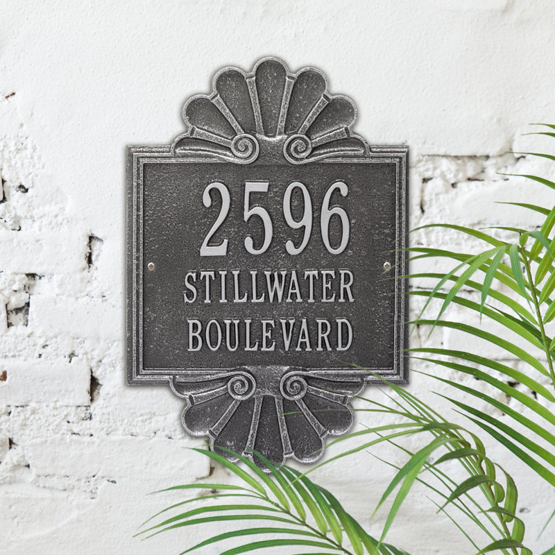 Signature Series 3-Line Wall Address Plaque, Smoke Gray, Gray, Yes