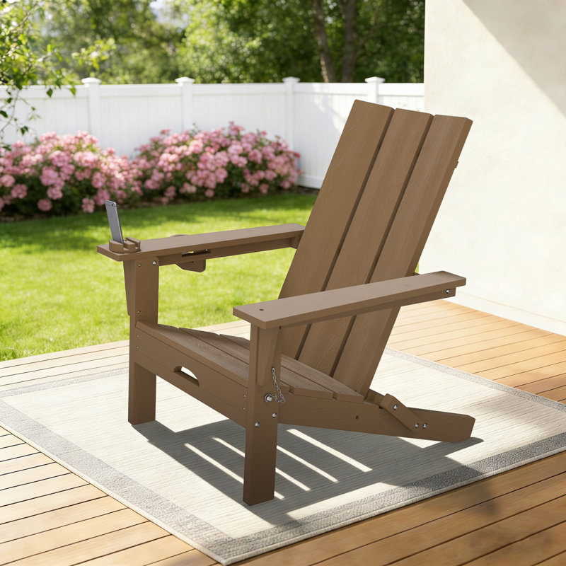 Chaise Adirondack pliante pour l'extérieur , Brun