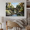 Pont vert Serene Arch II - architecture, art mural en métal, salon