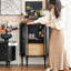 Black Solid + Manufactured Wood+Glass Display Cases
