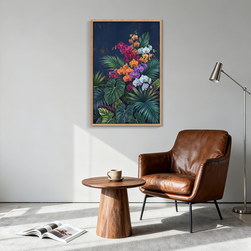 Ensemble de 1 tableau sur toile Fleurs tropicales, H 48 po x l 32 po, Naturel
