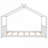 Twin Size Pine Wood &amp; MDF Platform Bed with Roof Design - No Box Spring Needed, White for Bedroom-1802173431