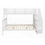Lit superposé simple sur double avec rangement spacieux et escalier sécuritaire (aucun sommier requis, L 94,3 po x l 58 po x H 62,3 po)-867742560