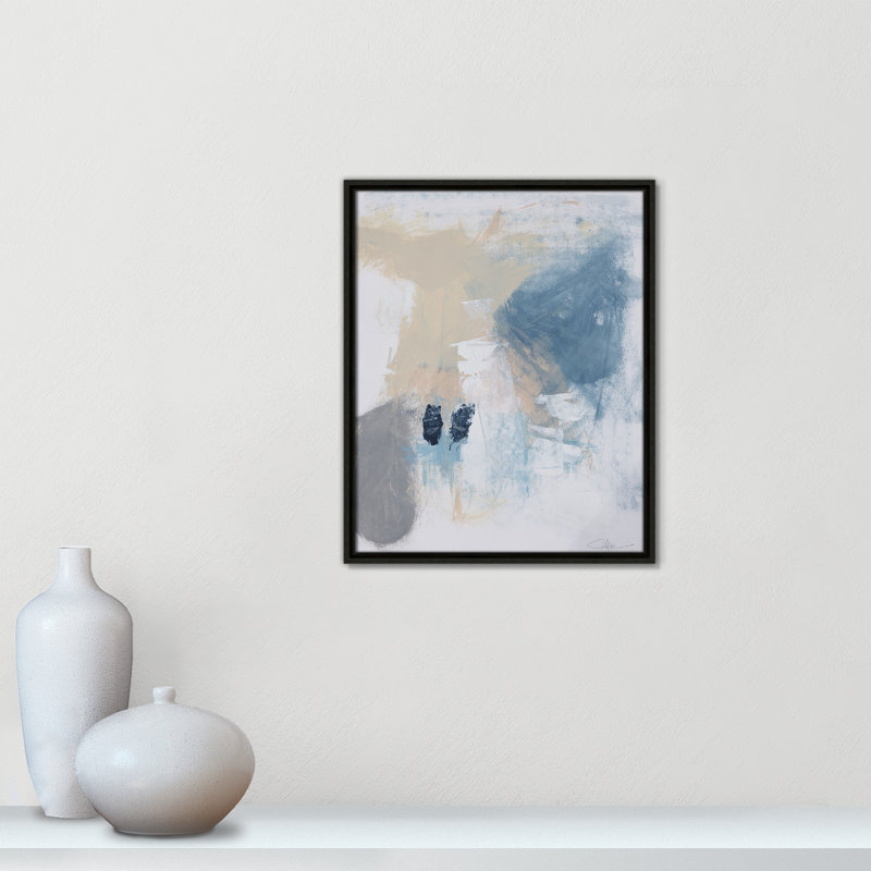 «Coastal Carnival II» par, Toile encadrée flottante espresso, Pas de tapis, H 21,5 po x l 17,5 po x P 2 po