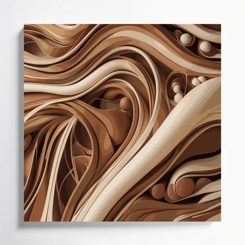 Art mural sur toile Biomorphic Abstraction 50, H 32 po x l 32 po