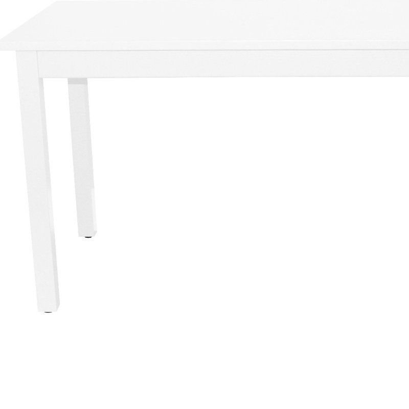  60" White Solid Wood Dining Table, 30" H x 60" W x 27" D