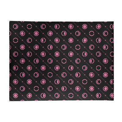Tapis noir/rose phases lune