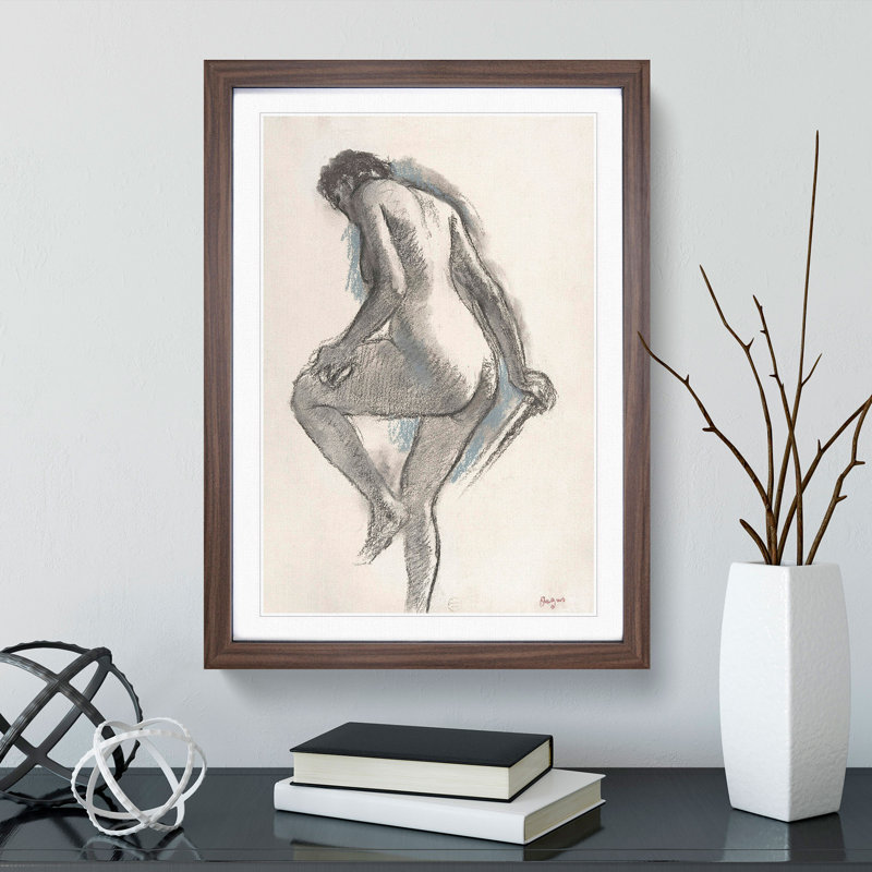 Study of a Nude Woman Vol.2 by Edgar Degas - Picture Frame Painting, Walnut Framed, 36cm H x 27cm W x 2cm D