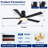 Homeflush 52 inch Mordern Bauhaus Black with Multiple Finishes Blades Integrated LED Flush Mount Low Profile Ceiling Fan With Light 3 Blades-1901535610-1901535601