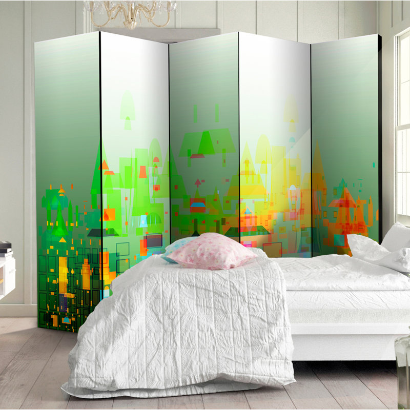Goldy Solid Wood Folding Room Divider, 5