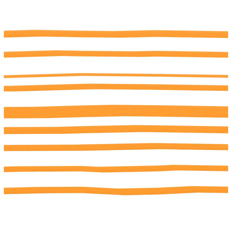 Toile tendue à rayures horizontales orange dans de nombreuses tailles, 16 x 16 inches