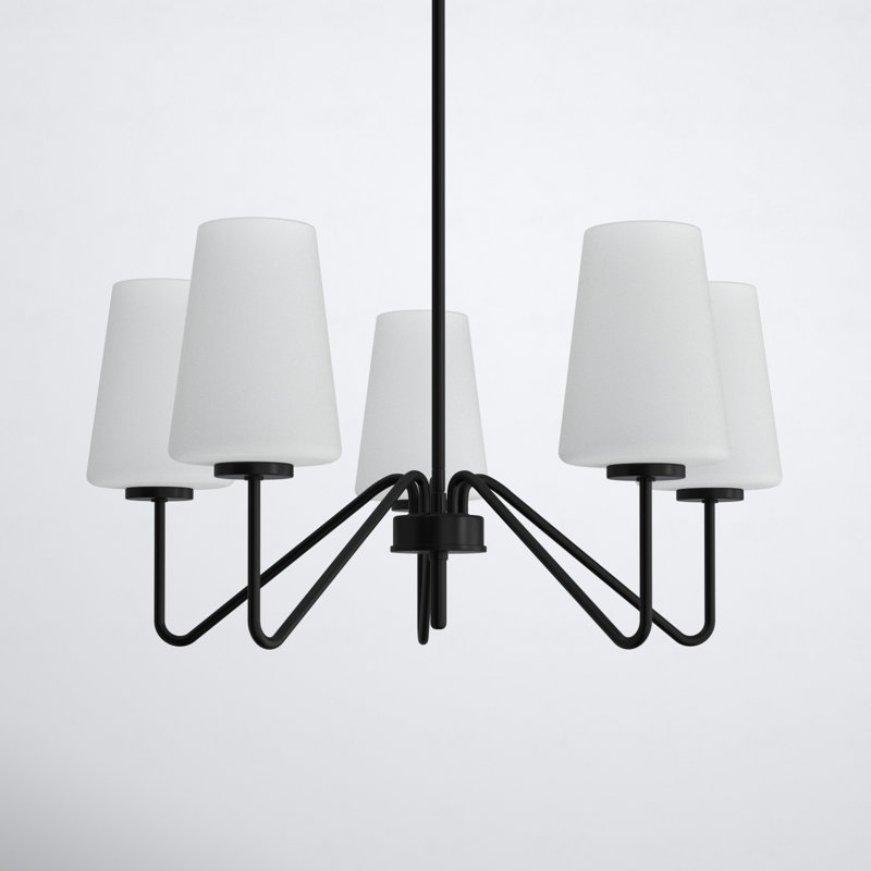 Higginson 5 - Light Chandelier in Black, Black