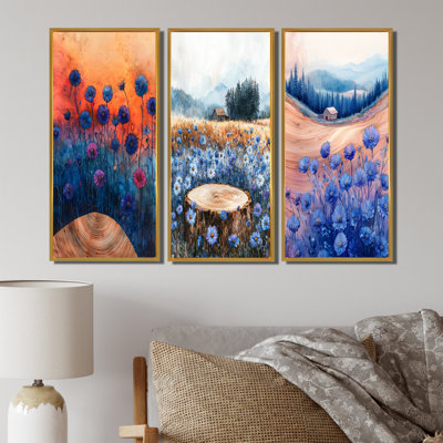 Cornflowers Garden At The Barn On Slide I - Cornflowers Wall Art Collection