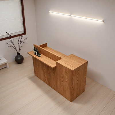 Retro Commercial Reception Counter – Small Front Desk for Salon and Store Entry
