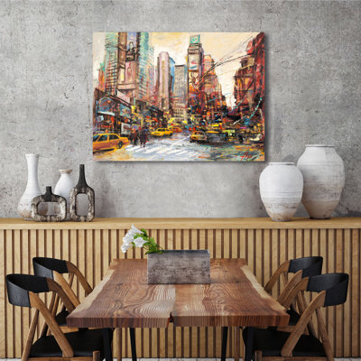 Time Square In The Morning by Luigi Florio - Wrapped Canvas Painting