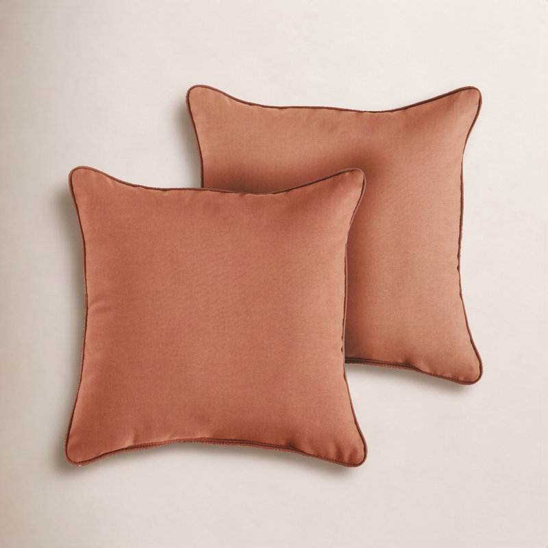 Hansah Outdoor Reversible Throw Pillow, 18" H x 18" W x 6" D, Sunbrella Canvas Navy