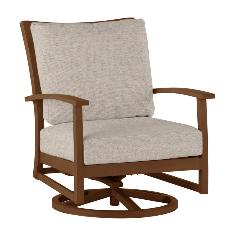 Charleston Patio Lounge Chair with Cushions, Welt, Linen Dove, Oyster