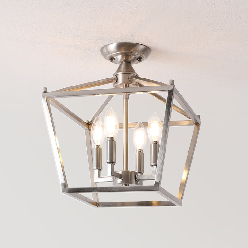 Plafonnier encastré 4 lumières Hubbardton, Nickel brossé